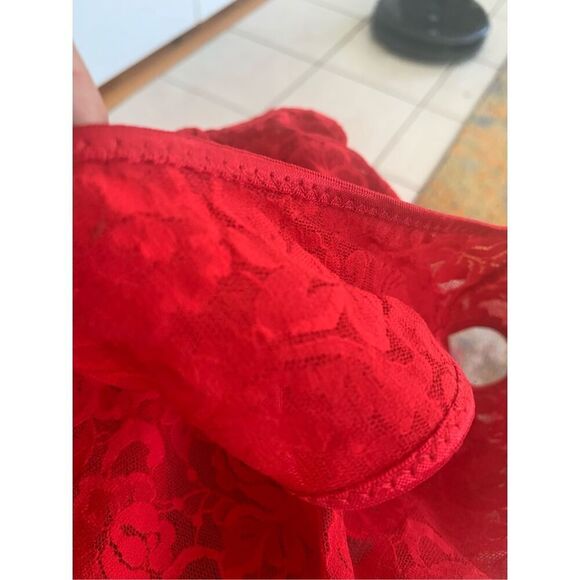 Cabernet Red Lace Body Suit - Picture 3 of 11